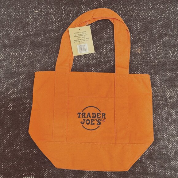TRADER JOE's Halloween Trick-Or-Treat Canvas Mini Tote Bag, Orange, 2025 - Picture 2 of 10